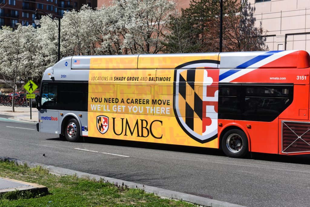 UMBC advertisement on DC Metro buses