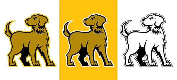 UMBC retrievers full dog in various colors