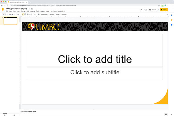 UMBC google slides thumbnail