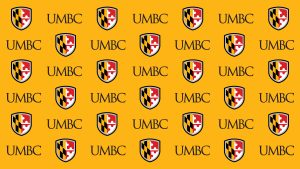 digital background UMBC step and repeat gold