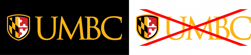Example of proper use for the UMBC primary logo gold