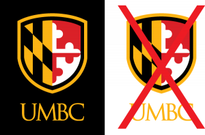 Example of proper use for the UMBC gold vertical logo