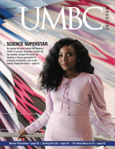 UMBC Magazine Cover featuring Kizzmekia Corbett
