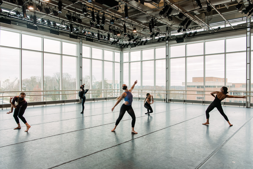 Sample image - Students Dance in UMBC Dance Cube