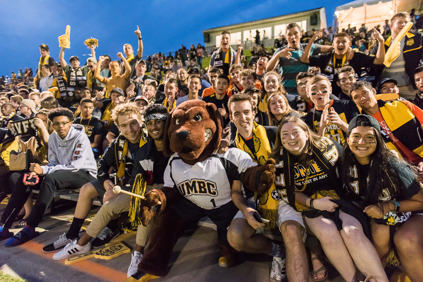 Sample image - Students and Mascot cheer on the soccer team